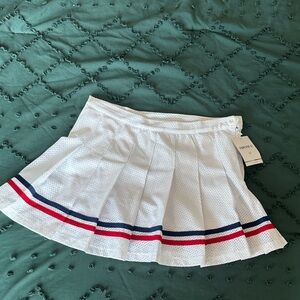 Forever 21 White Mini Skirt with Red and Blue Stripes